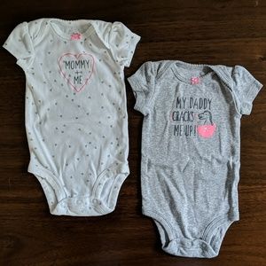 ☀️Carter's Bodysuits Newborn Girl Mommy & Daddy